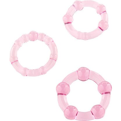 SIETE CREACIONES - SET DE TRES ANILLOS PARA EL PENE ROSAS