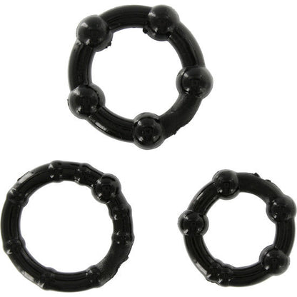 SIETE CREACIONES - SET DE TRES ANILLOS PARA EL PENE NEGROS