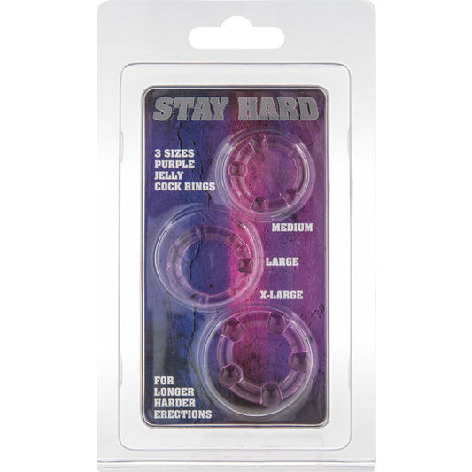 SIETE CREACIONES - SET DE TRES ANILLOS PARA EL PENE MORADOS