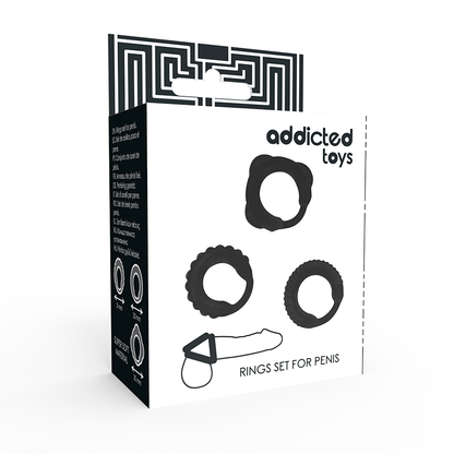 ADDICTED TOYS - C-RING SET - BLACK