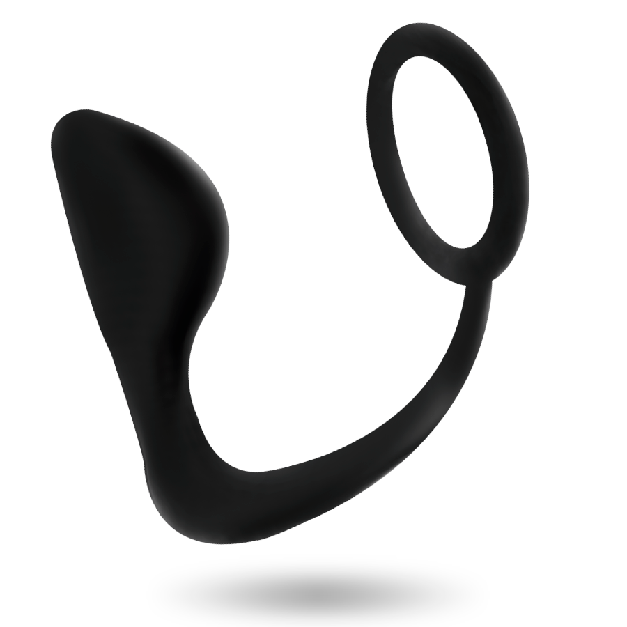 JUGUETES ADICTOS - PLUG ANAL NEGRO CON ANILLO PARA EL PENE