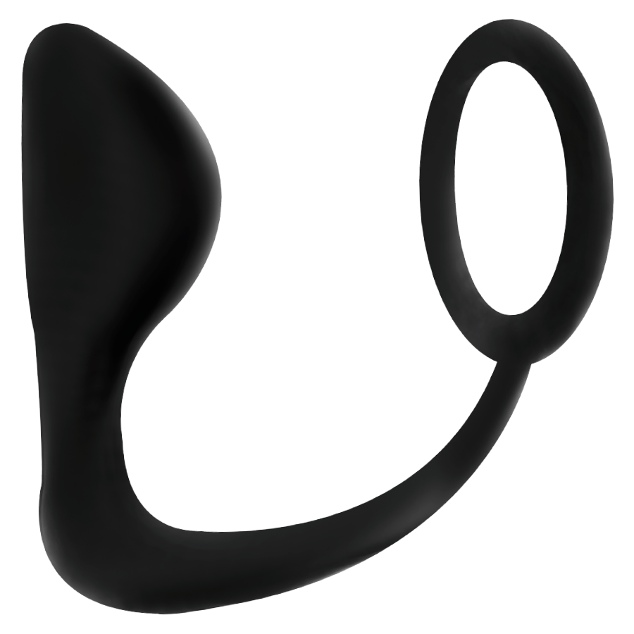 JUGUETES ADICTOS - PLUG ANAL NEGRO CON ANILLO PARA EL PENE