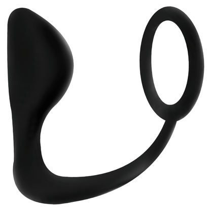 JUGUETES ADICTOS - PLUG ANAL NEGRO CON ANILLO PARA EL PENE