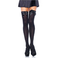 Leg Avenue - Coxas Em Nylon Preto Com Lao Preto Tamanho Único