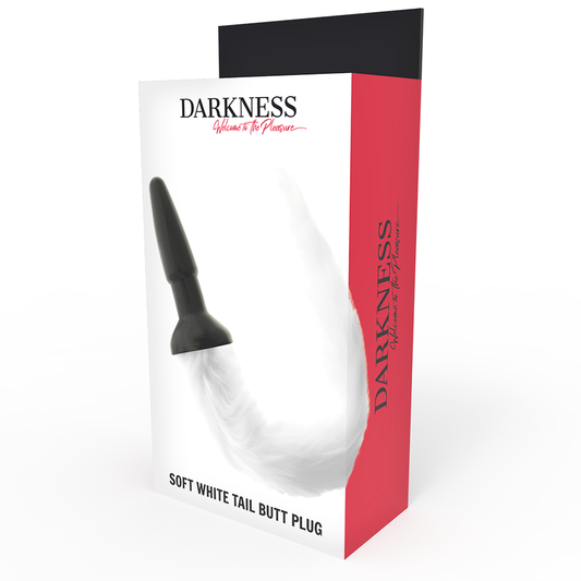 DARKNESS - TAPÓN ANAL DE SILICONA CON COLA BLANCA
