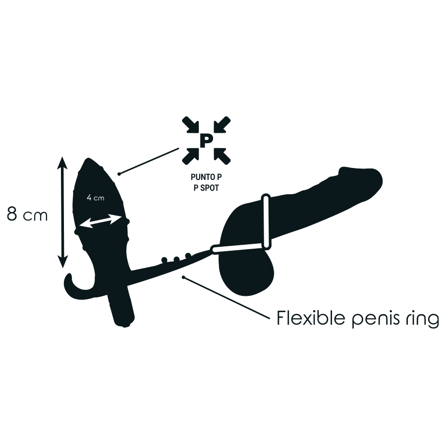 JUGUETES ADICTOS - PLUG ANAL DE DOBLE ANILLO NEGRO