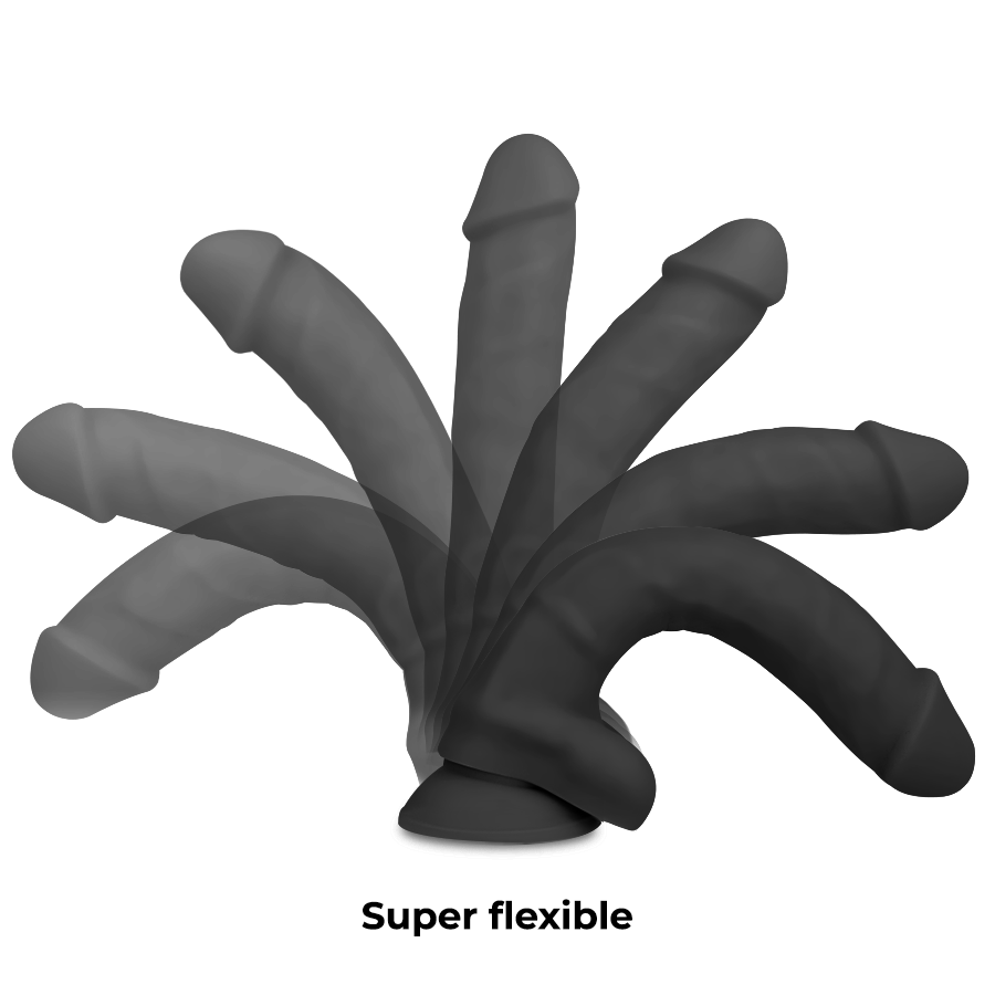 COCK MILLER - DILDO REALISTA SILICONE DENSIDADE ARTICULÁVEL PRETO 18 CM