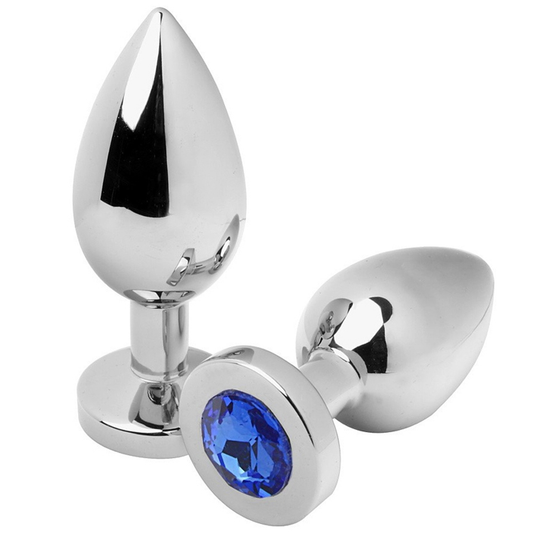 HARD METAL - SMALL BLUE DIAMOND ANAL PLUG 5.71CM
