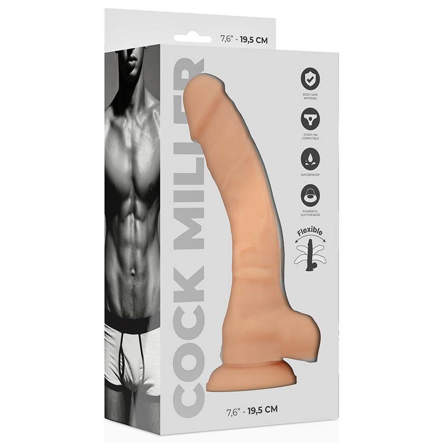 COCK MILLER - DILDO REALISTA DE SILICONE DENSIDADE ARTICULÁVEL CARNE 19,5 CM