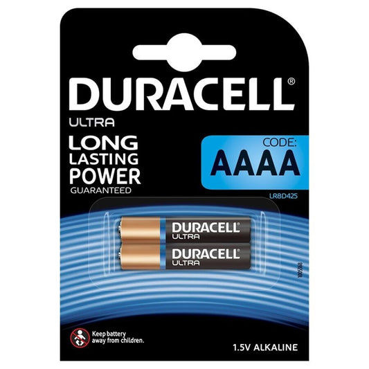 DURACELL - BATERÍA ALCALINA ULTRA POWER AAAA MX2500 1.5V 2 UNIDADES
