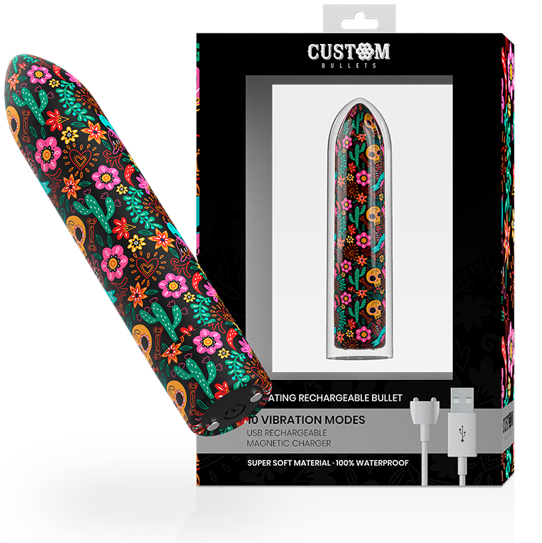 CUSTOM BULLETS - CUSTOMIZED FLORAL BULLETS RECHARGEABLE BULLETS 10 INTENSITIES
