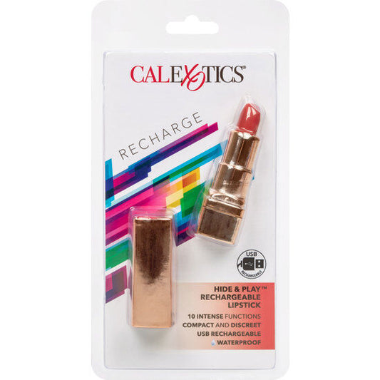 CALEXOTICS - BALA DE LABIAL RECARGABLE ROJA HIDE &amp; PLAY