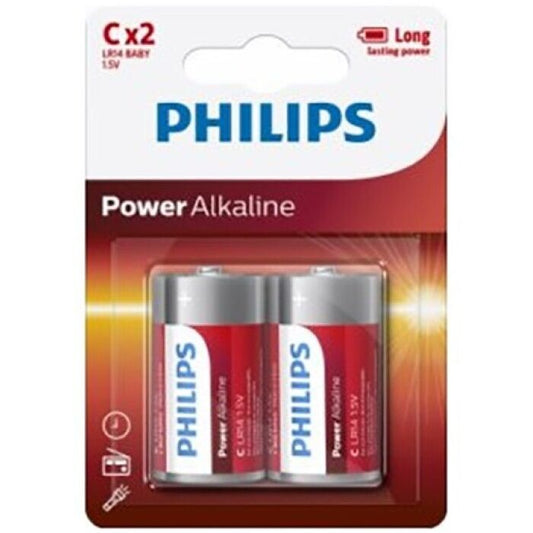 PHILIPS - Pilas alcalinas de potencia C LR14 BLISTER * 2