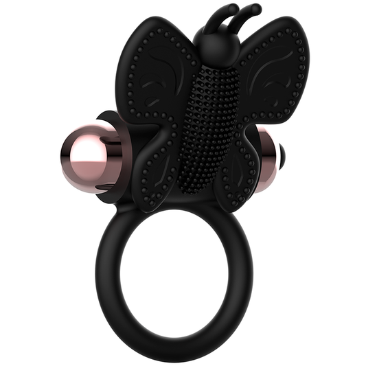 COQUETTE CHIC DESIRE - BUTTERFLY RING WITH BLACK/GOLD VIBRATOR