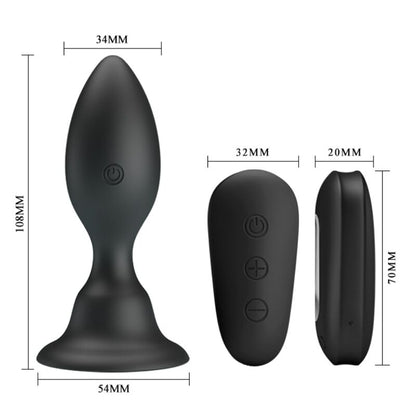 MR PLAY - PLUG ANAL NEGRO CON CONTROL REMOTO VIBRADOR