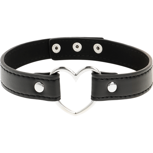 COQUETTE CHIC DESIRE - VEGAN LEATHER NECKLACE HEART ACCESSORY FOR WOMEN