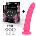 Delta Club - Arnês Brinquedos + Dong Rosa Silicone 23 Cm -O- 4.5 Cm