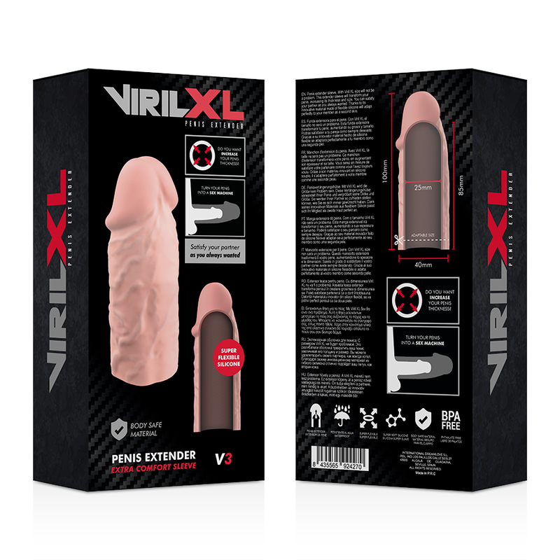 VIRILXL - EXTENSIÓN DE PENE NATURAL DE SILICONA LÍQUIDA V3