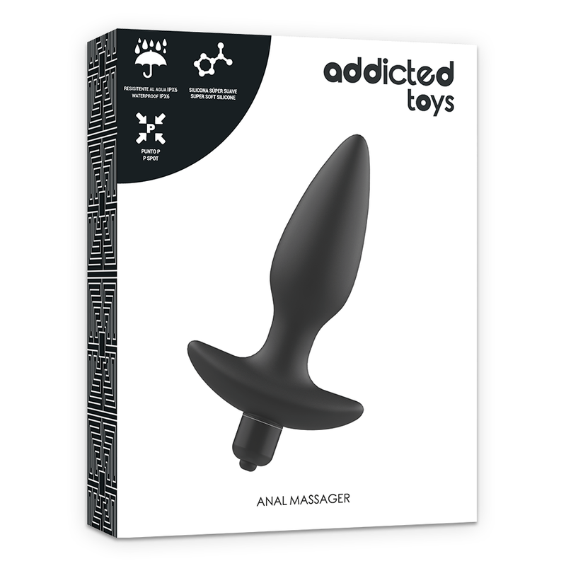 ADDICTED TOYS - MASAJEADOR ANAL PLUG CON VIBRACIÓN NEGRO